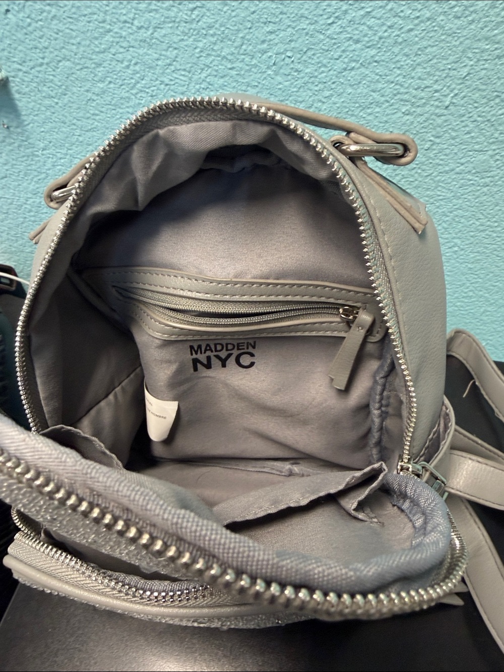 Steve Madden Light Gray Mini Backpack Crossbody